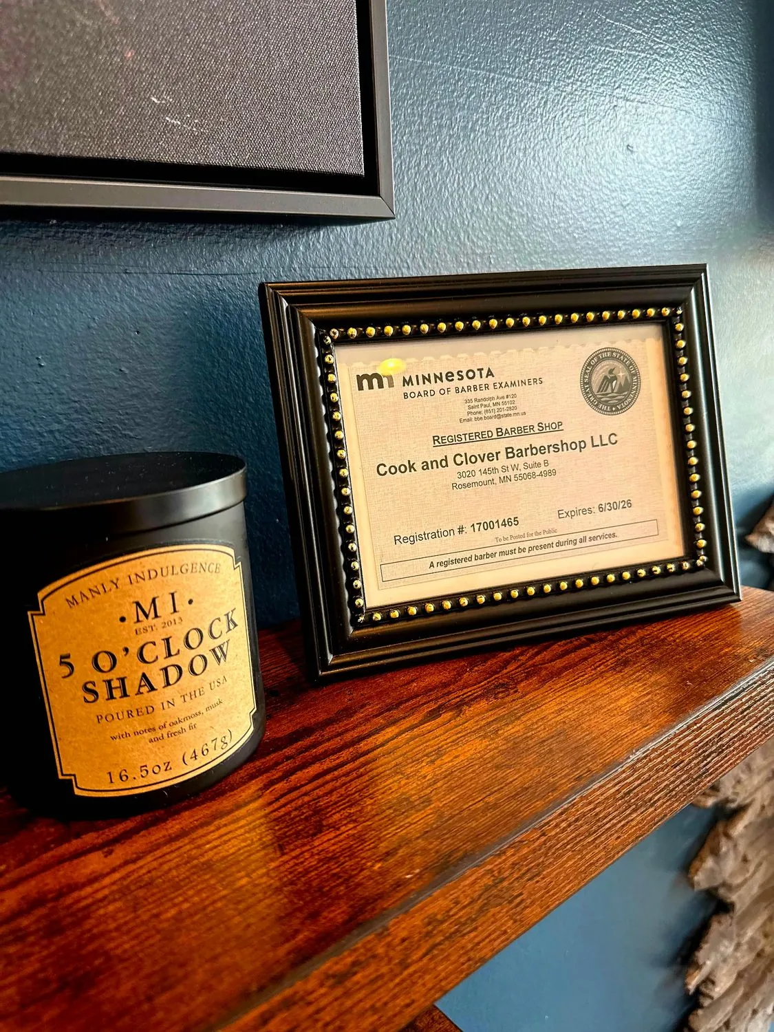 Licensed by the Minnesota Board of Barber Examiners.